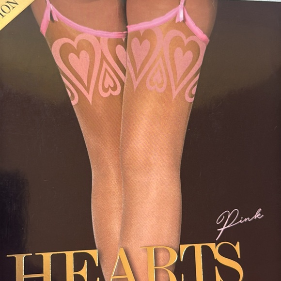 Honey Birdette Luxury Thigh High Heart Suspender Stockings - Picture 6 of 6